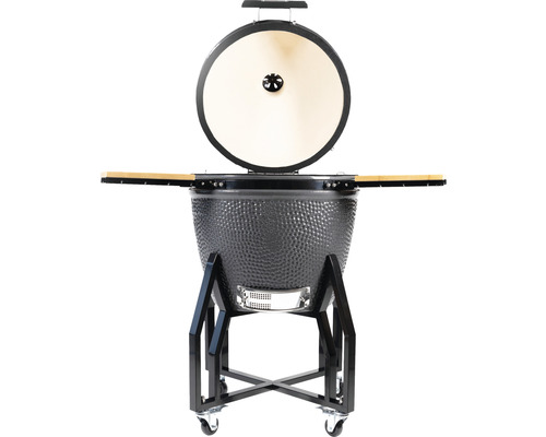 Keramikgrill mit Deckel, Seitentischen und Fahrgestell