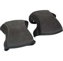 Zwei Knieschoner aus Schaumstoff mit elastischen Bändern