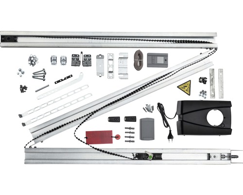 Kit de motorisation de porte de garage avec rails, chaînes, moteur et accessoires