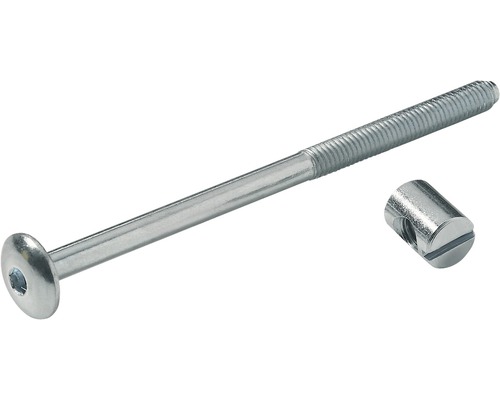 Ferrure d'assemblage avec gond, tête plate M6x100 mm, 20 pièces Vis d''assemblage à tête cylindrique et douille d''assemblage