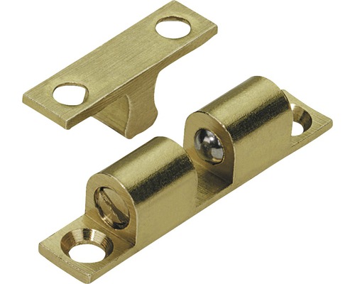 Kugelschnäpper, Messing matt 9x49 mm, Pack à 10 Stück Kugelschnäpper aus Metall, zweiteilig