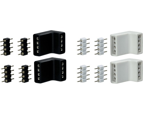 LED Stripe Verbinder Set, bestehend aus Eckverbindern und Stiftverbindern