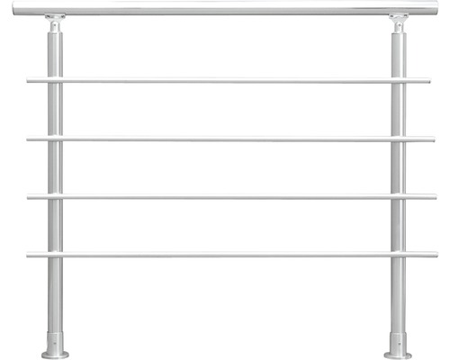 Brüstungsgeländer Aluminium für Pertura Agape/Selene/Linos L:120 cm Geländer aus Edelstahl mit vier horizontalen Stäben