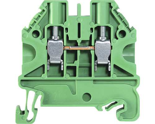 Pince de raccordement avec raccordement vissé pour le montage sur une section nominale TS 35 de 4 mm²