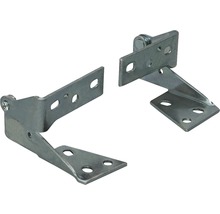 Zwei Möbelscharniere aus Metall