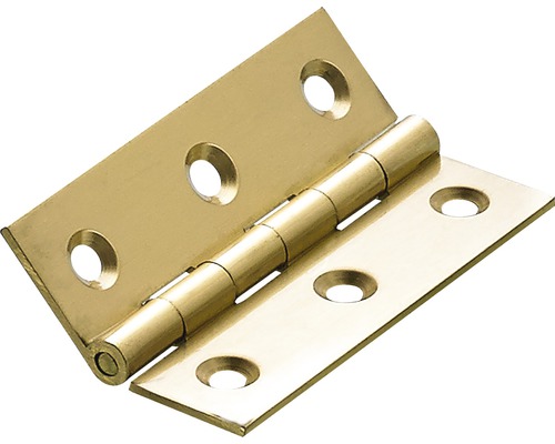Schmales Scharnier, Messing matt 64x40 mm, 10 Stück Türscharnier aus Metall mit Schraubenlöchern