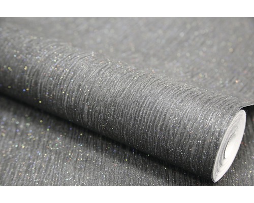 Rouleau de papier peint gris à paillettes