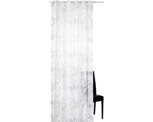 Vorhang mit Gardinenband Script schwarz-weiss 140x255 cm