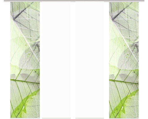 Panneau japonais Blattari vert 60x245 cm lot de 4