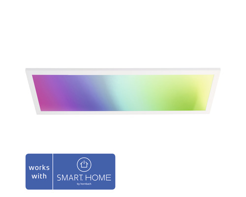 Panneau LED MÜLLER LICHT tint 30W 1800 lm 1800- 6500 K + RVB blanc chaud, blanc lumière du jour 55x200x600 mm Loris rectangulaire blanc, compatible avec SMART HOME by hornbach