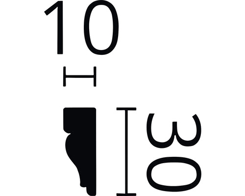 Dimensions d''une moulure décorative : 10 millimètres de large et 30 millimètres de haut