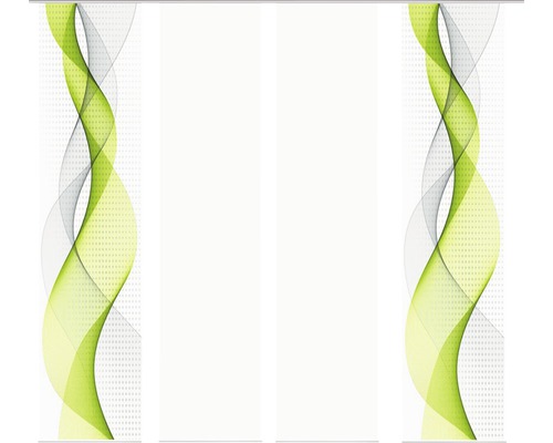 Flächenvorhang Opalia weiss/grün 60x245 cm 4er-Set