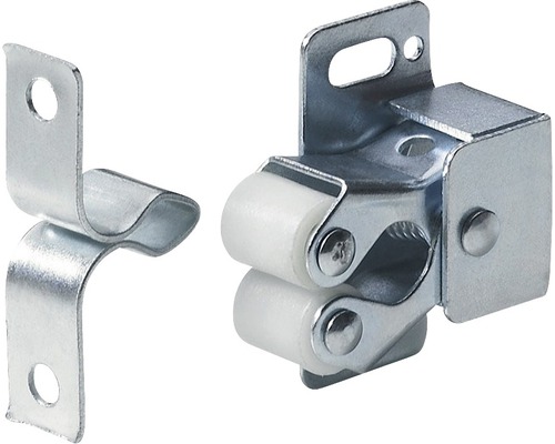 Schnappverschluss, verzinkt 14x33x28 mm, 10 Stück Doppelrollenschnäpper aus Metall mit Gegenstück