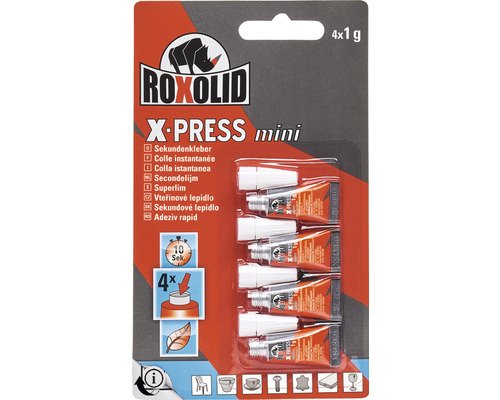 ROXOLID X-PRESS Mini-Sekundenkleber 4x1 g