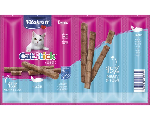 Katzensnack Vitakraft Cat Stick® mini Lachs MSC 6x6 g Vitakraft Catstick Classic mit Lachs für Katzen, 6 Stück