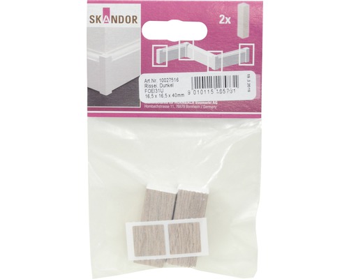 Sockelleisten Eckstücke, Holz, 16,5x16,5x40 Millimeter