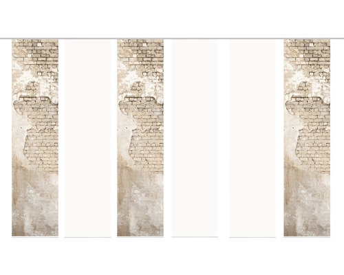 Flächenvorhang Wallona beige 60x245 cm 6er-Set