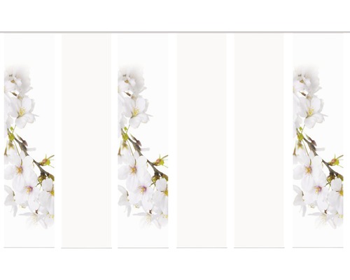 Panneau japonais Kirangi blanc 60x245 cm lot de 6