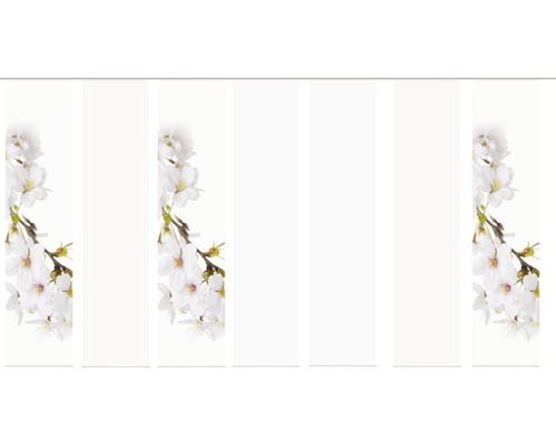 Panneau japonais Kirangi blanc 60x245 cm lot de 7