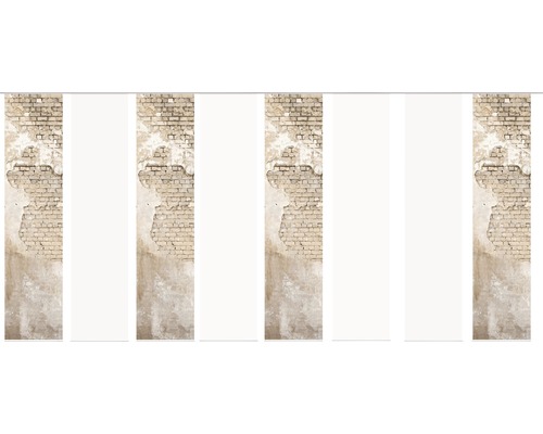 Flächenvorhang Wallona beige 60x245 cm 8er-Set