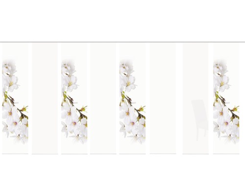 Panneau japonais Kirangi blanc 60x245 cm lot de 8