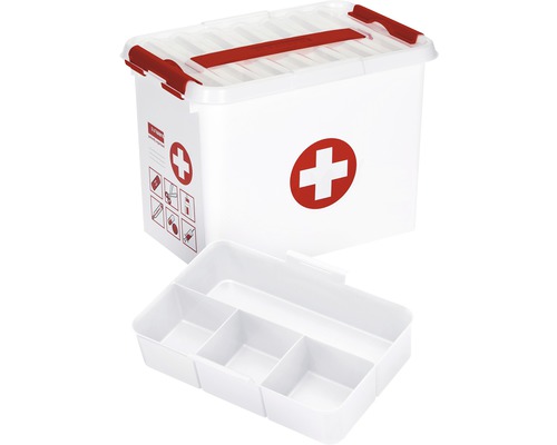 Kit de premiers secours 9 l avec insert blanc/rouge