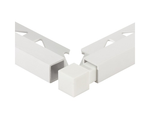 Pièce d'angle Squareline PVC blanc 11 mm