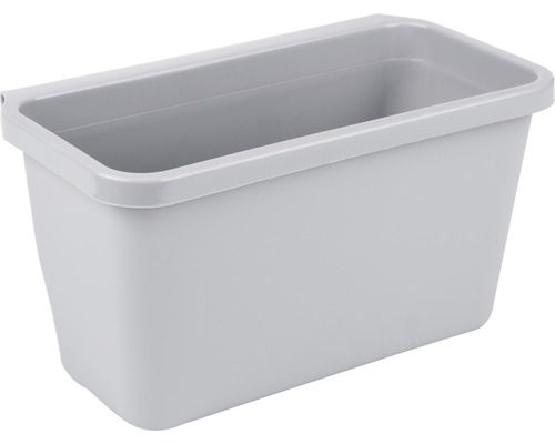 Grauer Hängetopf aus Kunststoff