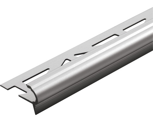 Profilé pour marches d'escalier Florentostep aluminium titane longueur 100 cm hauteur 9 mm