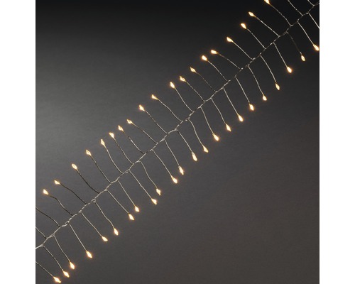 Guirlande lumineuse grappe LED Konstsmide 1 m 60 LED couleur d'éclairage ambre sur batterie avec minuterie 6 heures Guirlande lumineuse à LED avec fil