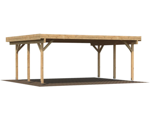 Carport en bois avec toit plat