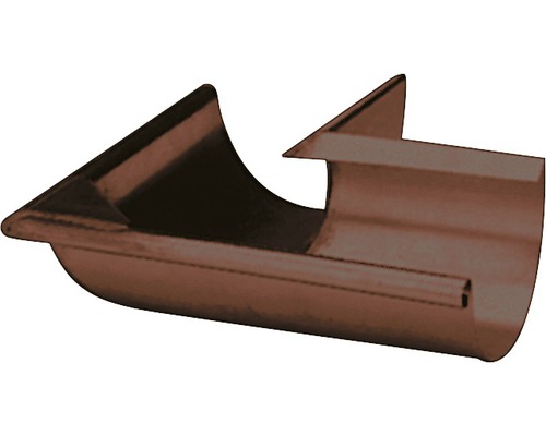PRECIT Innenwinkel Stahl halbrund 90 Grad schokoladenbraun RAL 8017 NW 125 mm Regenrinnenendstück aus Metall