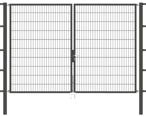 Portillon grillagé double ALBERTS Flexo 300 x 200 cm y compris poteaux 8 x 8 cm anthracite