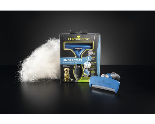Furminator Unterfell-deShedding-Tool für Hunde, Grösse L, mit Hundehaaren
