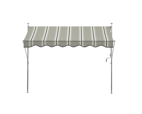 Markise mit Streifenmuster und Handkurbel
