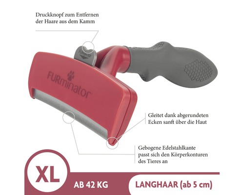 FURminator Fellpflege-Werkzeug XL für langhaarige Hunde ab 42 Kilogramm