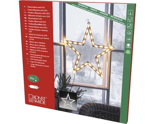 Verpackung einer Fensterdekoration mit LED Stern von Konstsmide
