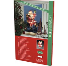 Fensterdekoration mit LED-Weihnachtsmann im Verpackungskarton