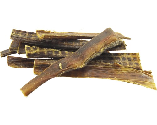 Friandises à mâcher pour chiens en cuir de tête de bœuf, en morceaux