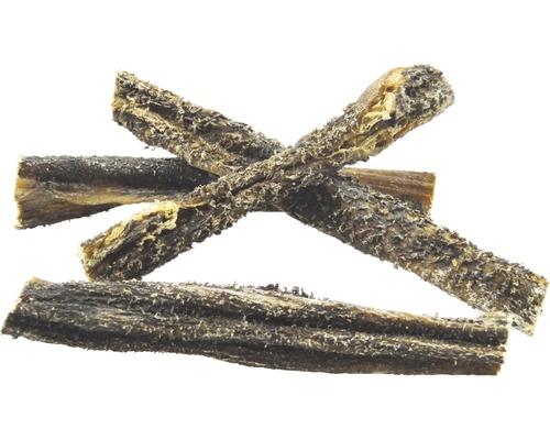 Lamelles de peau de tête de bœuf comme friandise pour chien