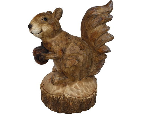 Dekorative Eichhörnchenfigur aus Holz mit Eichel