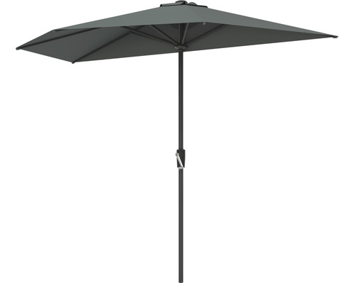 Parasol de balcon Soluna parasol Bordeaux Ø 270 cm demi-rond gris foncé