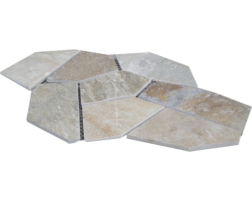 Natte Quartzite sur filet beige multicolore FS