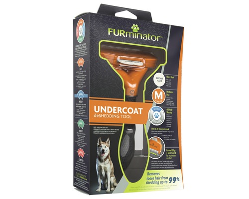 FURminator Unterfell deShedding Werkzeug Verpackung für mittelgrosse Hunde mit kurzem Fell