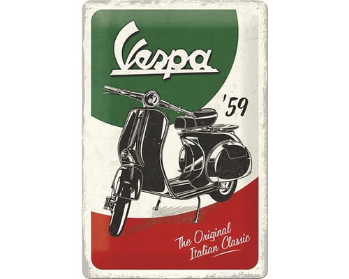 Plaque en tôle Vespa Italian 20x30 cm