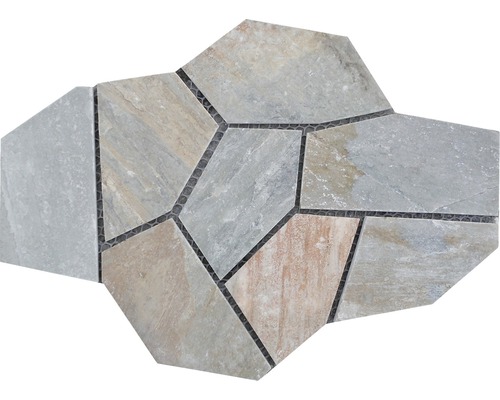 Mosaïque en pierre naturelle de forme irrégulière