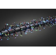 Guirlande lumineuse avec lumières LED multicolores sur câble noir
