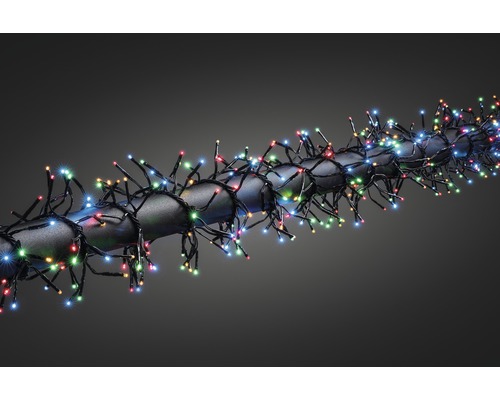 Guirlande lumineuse grappe LED Konstsmide 2,7 m + longueur du câble d'alimentation 5 m 364 LED couleur d'éclairage multicolore avec contrôleur avec 8 fonctions Guirlande lumineuse avec lumières LED multicolores sur câble noir