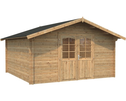 Abri de jardin en bois avec double porte