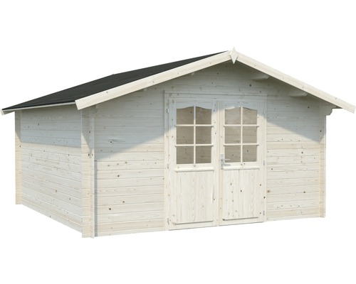 Abri de jardin en bois avec double porte et toit